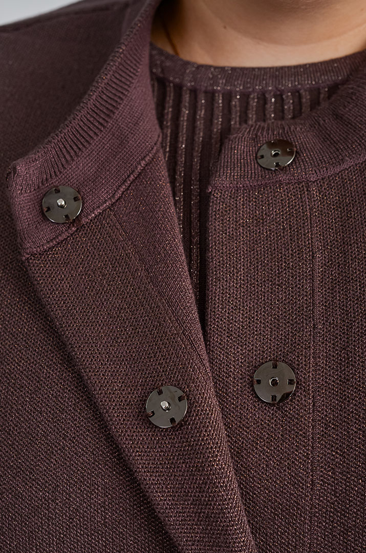 Кардиган без рукавів з люрексовим блиском великих розмірів