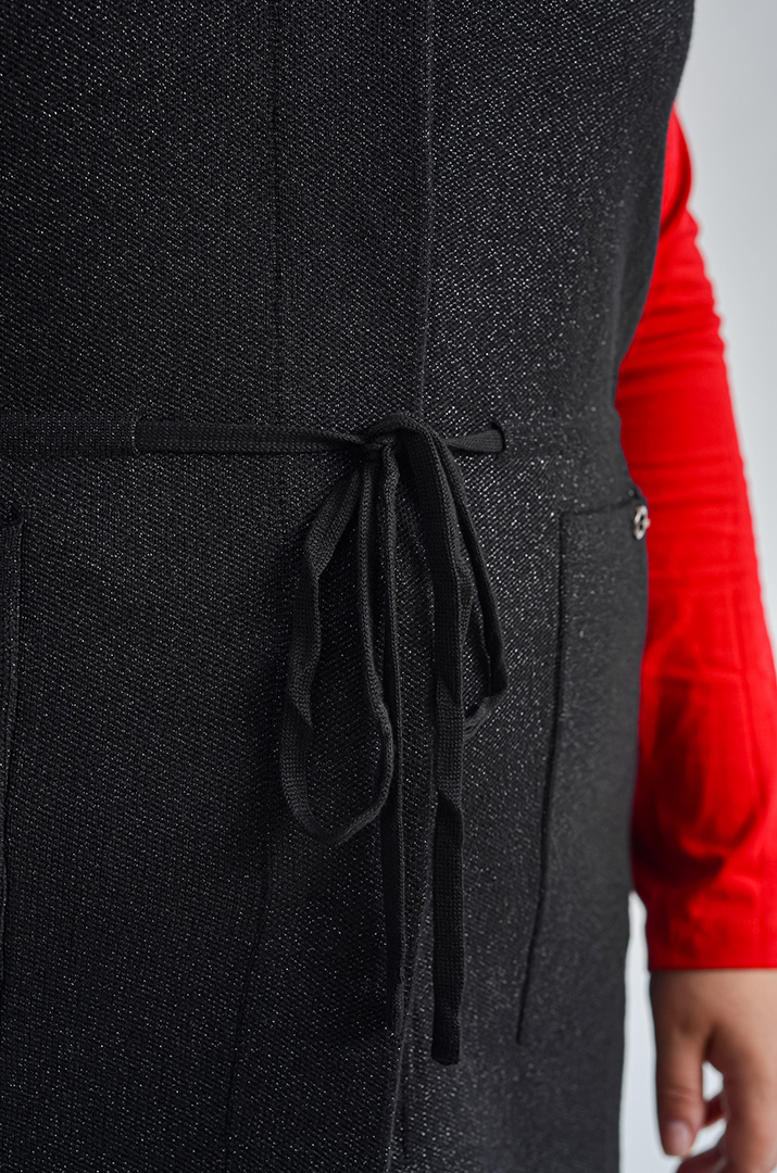 Кардиган без рукавів з люрексовим блиском великих розмірів