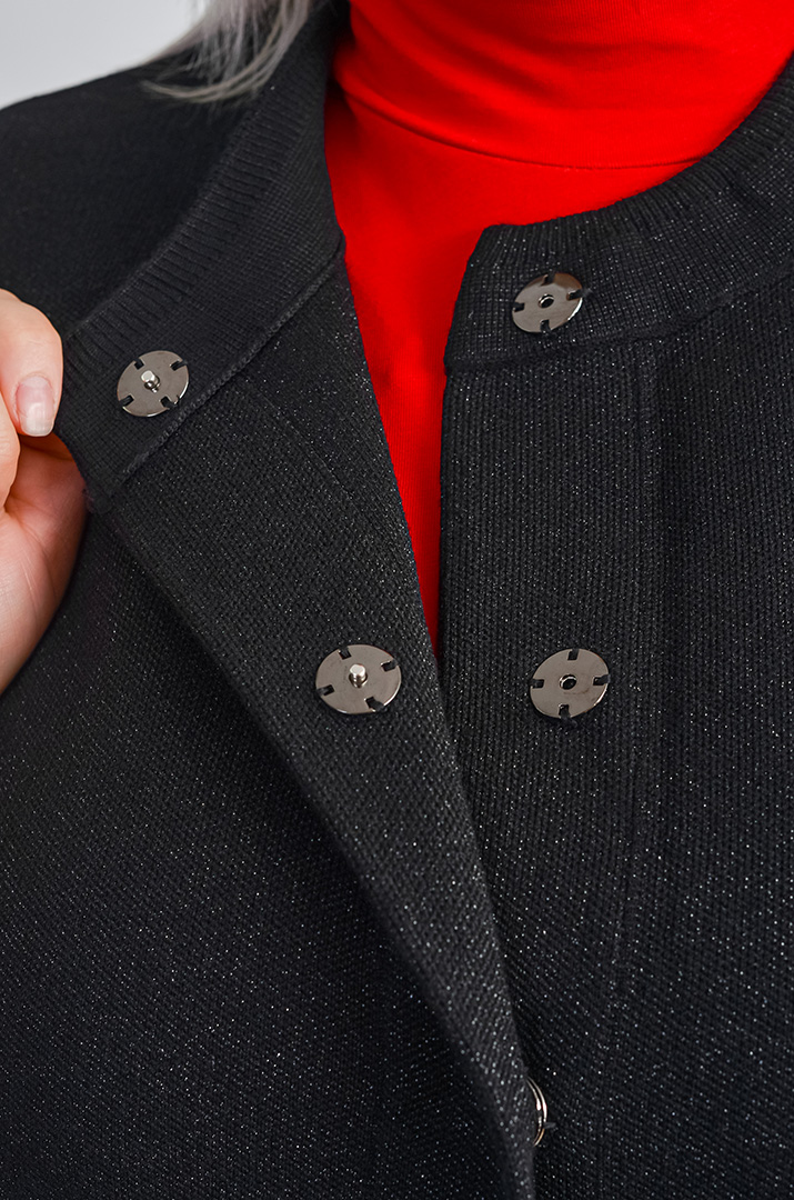 Кардиган без рукавів з люрексовим блиском великих розмірів