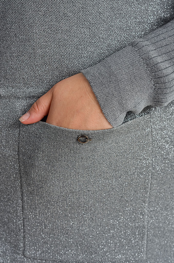 Кардиган без рукавів з люрексовим блиском великих розмірів