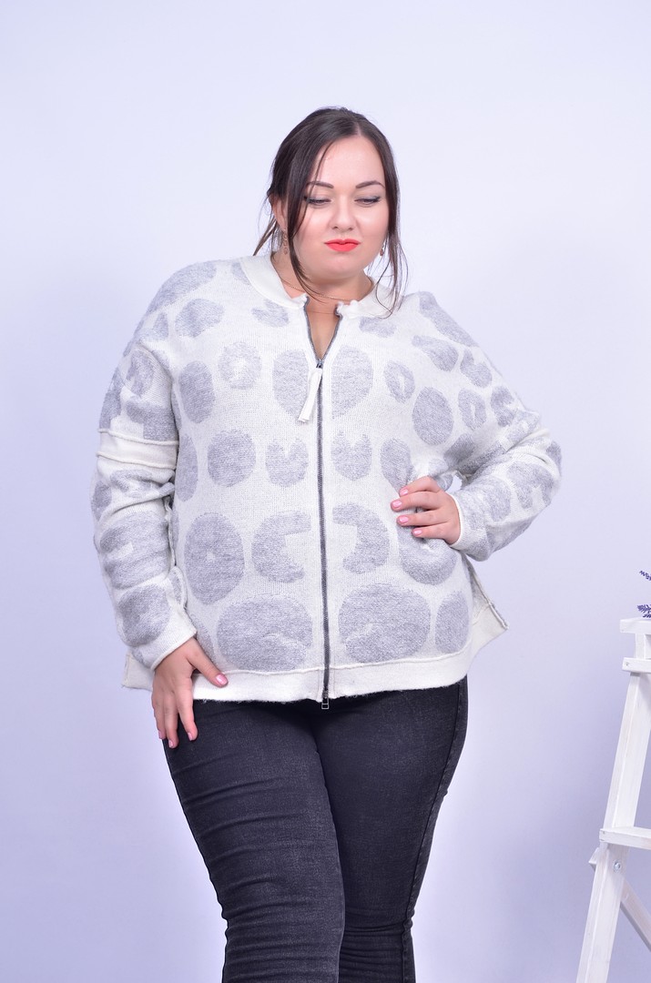 Теплая кофта на молнии батал