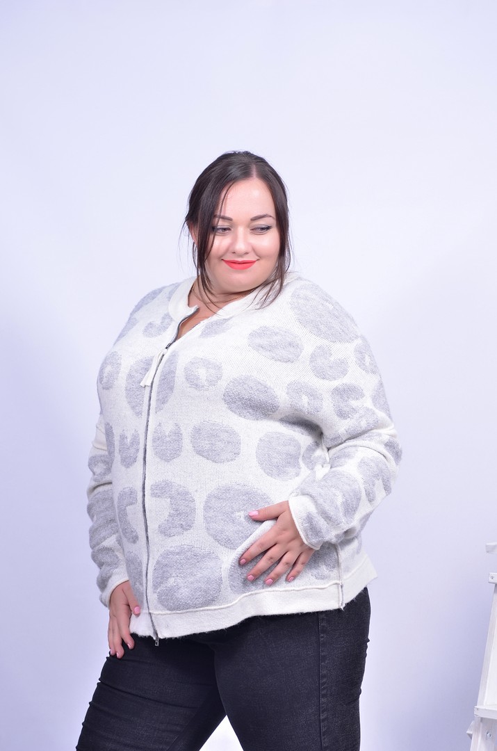 Теплая кофта на молнии батал