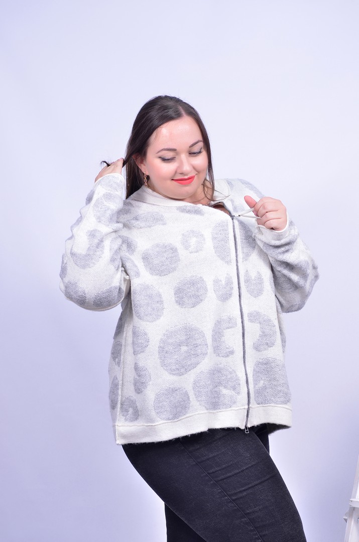 Теплая кофта на молнии батал