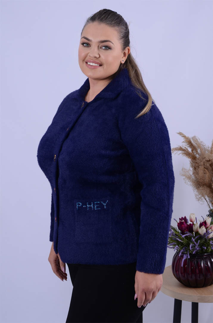 Піджак теплий з ґудзиками оверсайз великих розмірів