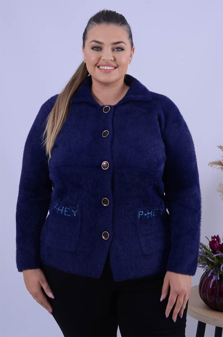 Піджак теплий з ґудзиками оверсайз великих розмірів
