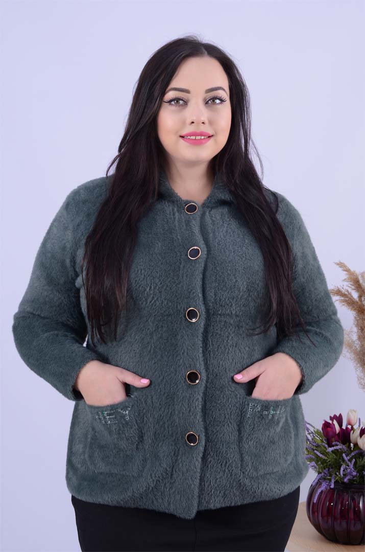 Піджак теплий з ґудзиками оверсайз великих розмірів