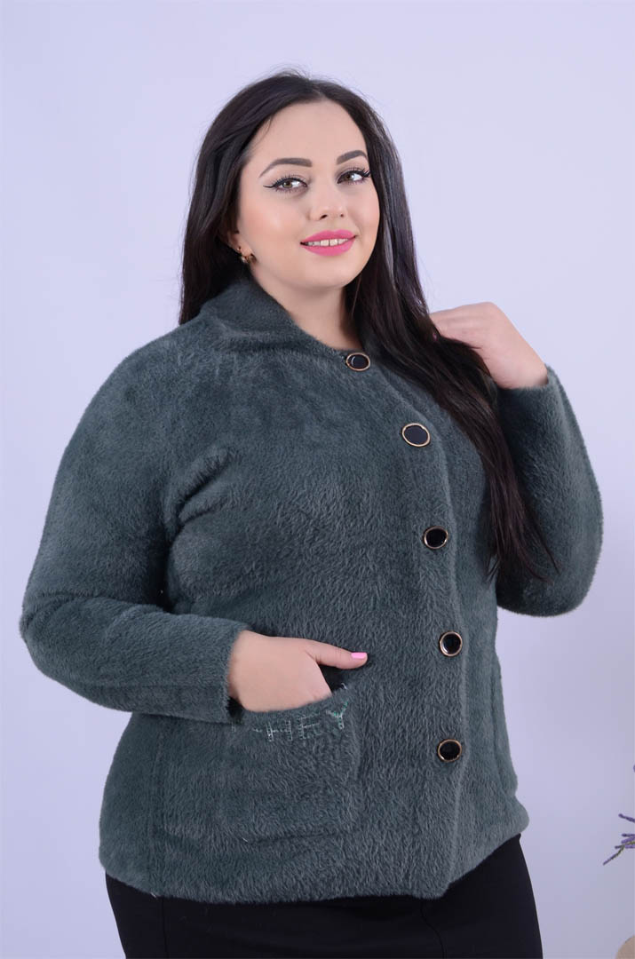 Піджак теплий з ґудзиками оверсайз великих розмірів