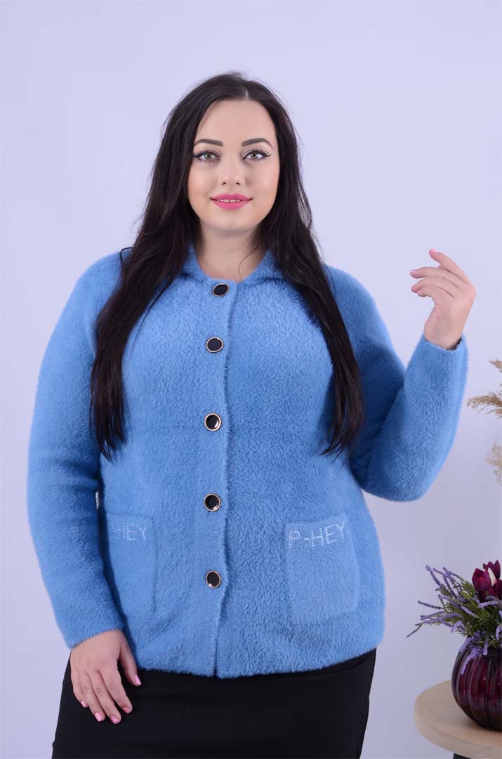 Піджак теплий з ґудзиками оверсайз великих розмірів