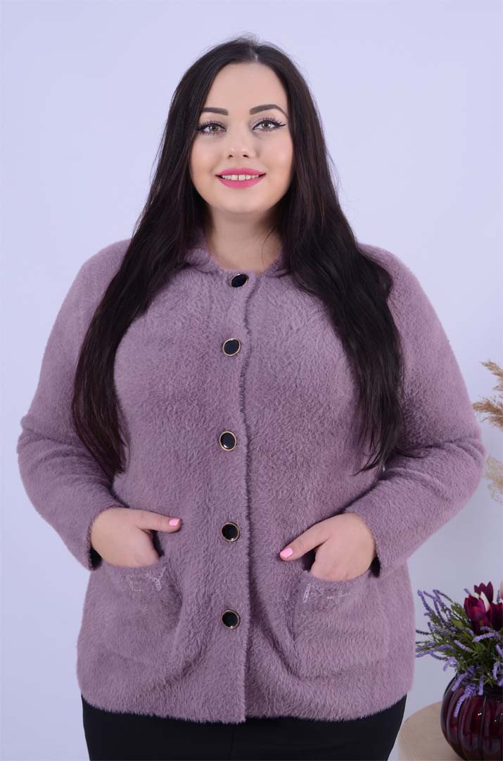 Піджак теплий з ґудзиками оверсайз великих розмірів