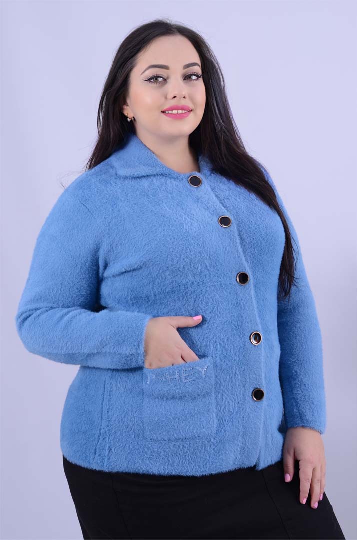 Піджак теплий з ґудзиками оверсайз великих розмірів