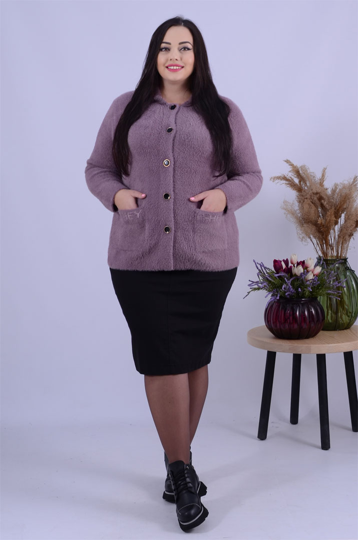 Піджак теплий з ґудзиками оверсайз великих розмірів