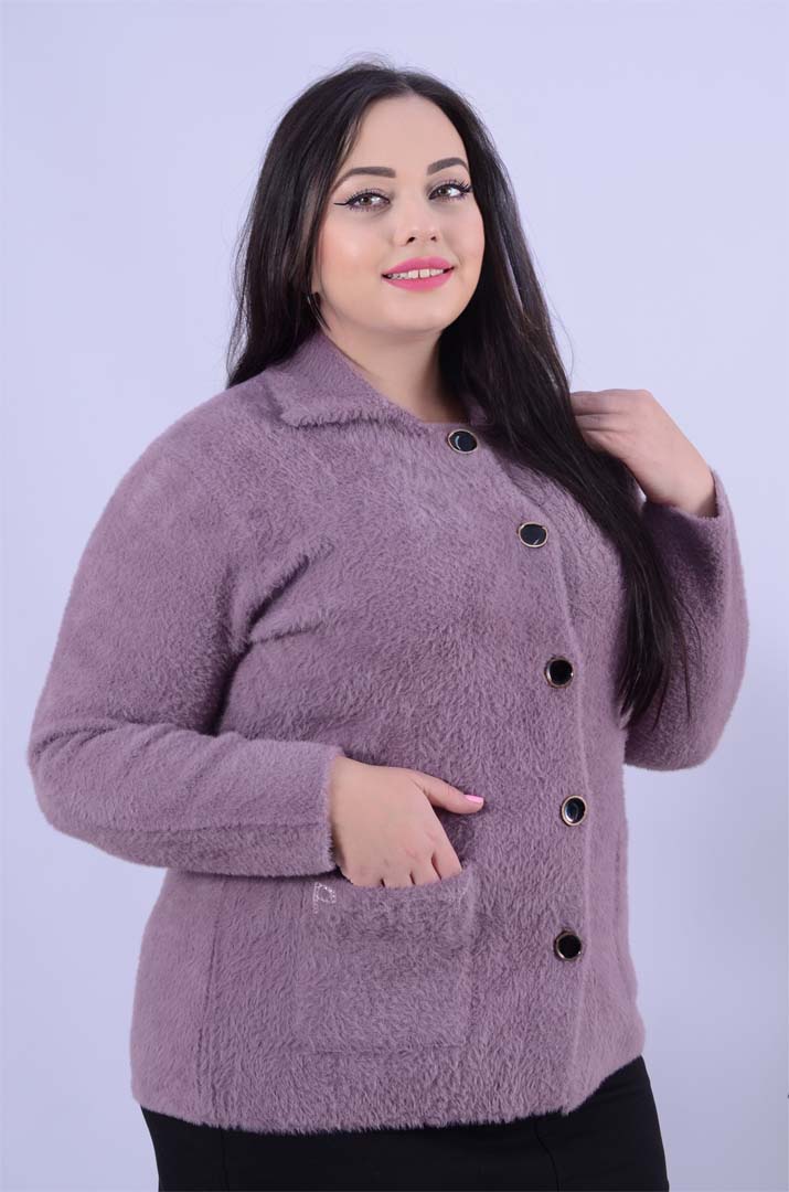 Піджак теплий з ґудзиками оверсайз великих розмірів
