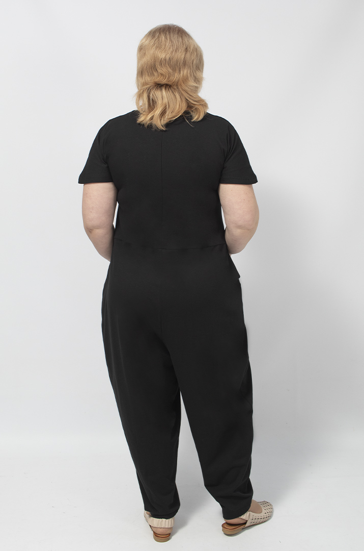 Стильний трикотажний комбінезон батал