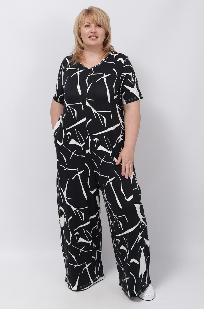 Комбінезон в абстрактний принт батал