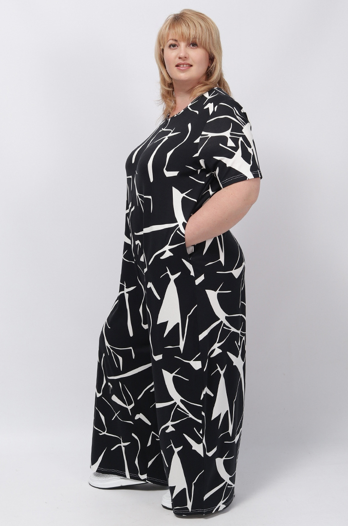 Комбінезон в абстрактний принт батал