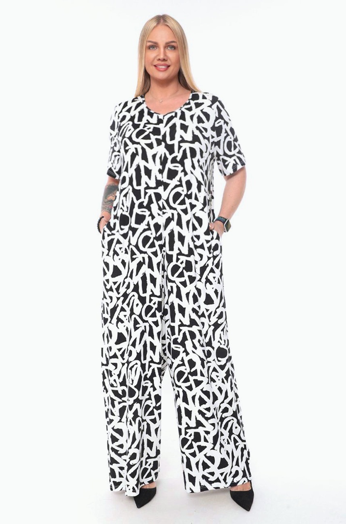 Комбінезон в абстрактний принт батал