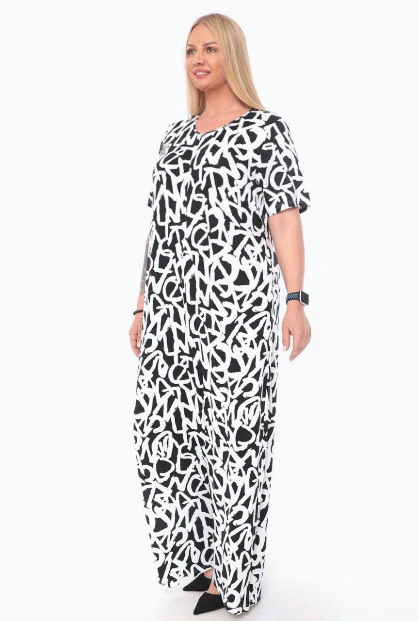 Комбінезон в абстрактний принт батал