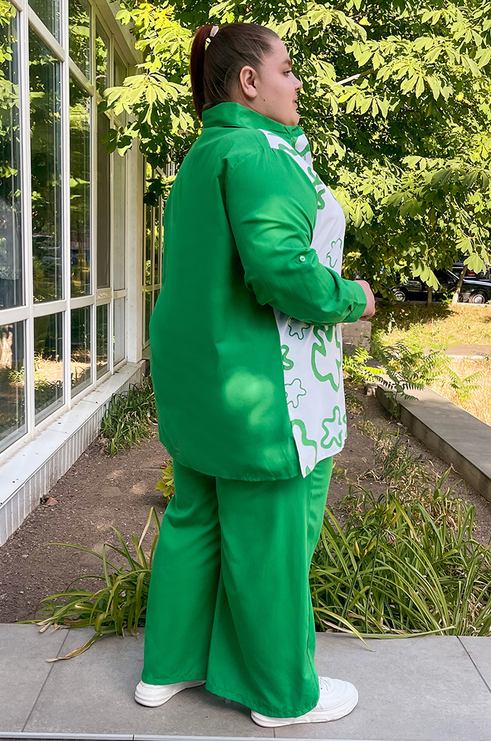 Костюм штапельний у асиметричному дизайні великих розмірів