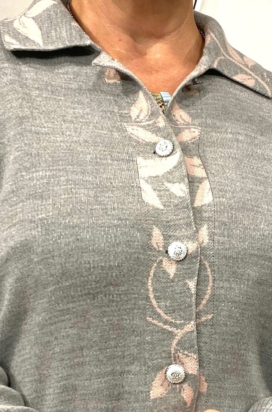 Пиджак с воротником и передней планкой в ​​растительном узоре супер батал