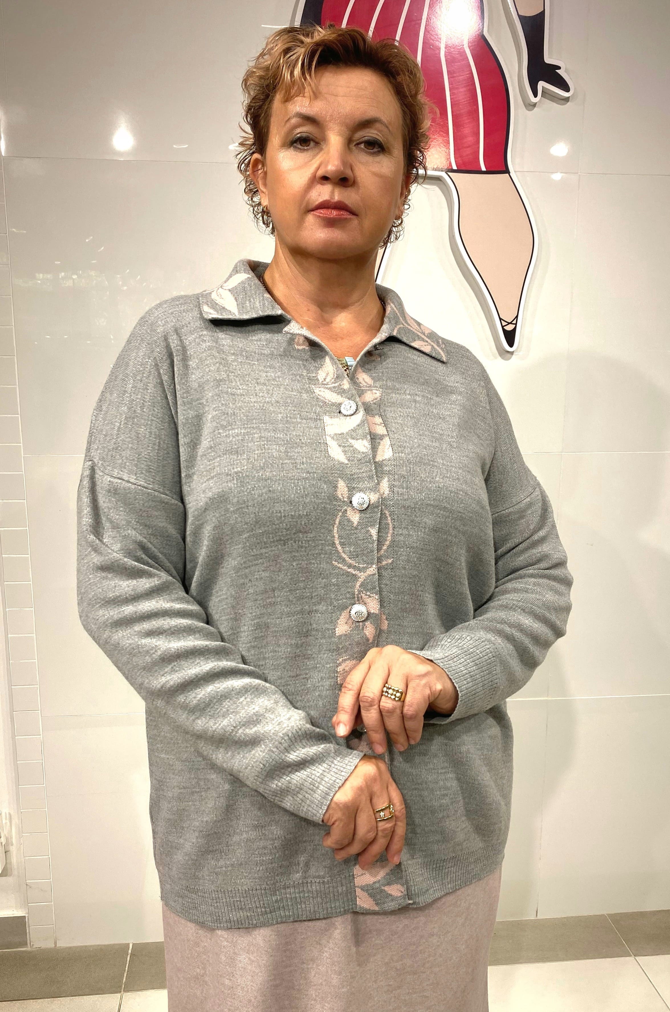 Пиджак с воротником и передней планкой в ​​растительном узоре супер батал