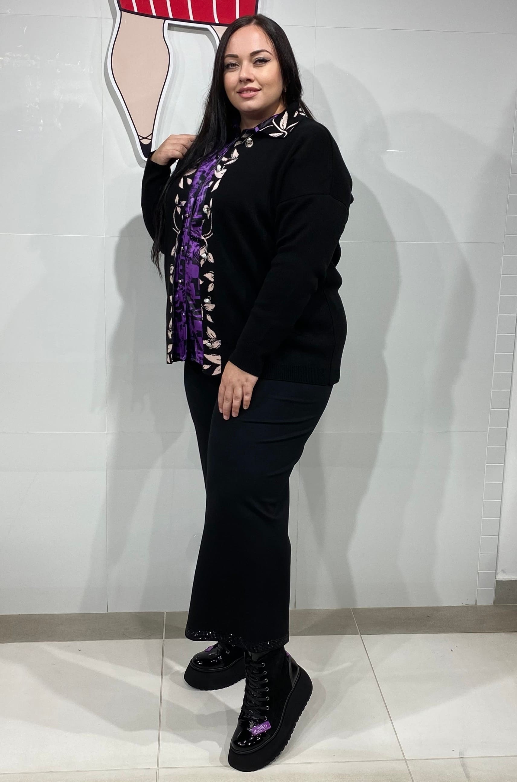 Пиджак с воротником и передней планкой в ​​растительном узоре супер батал