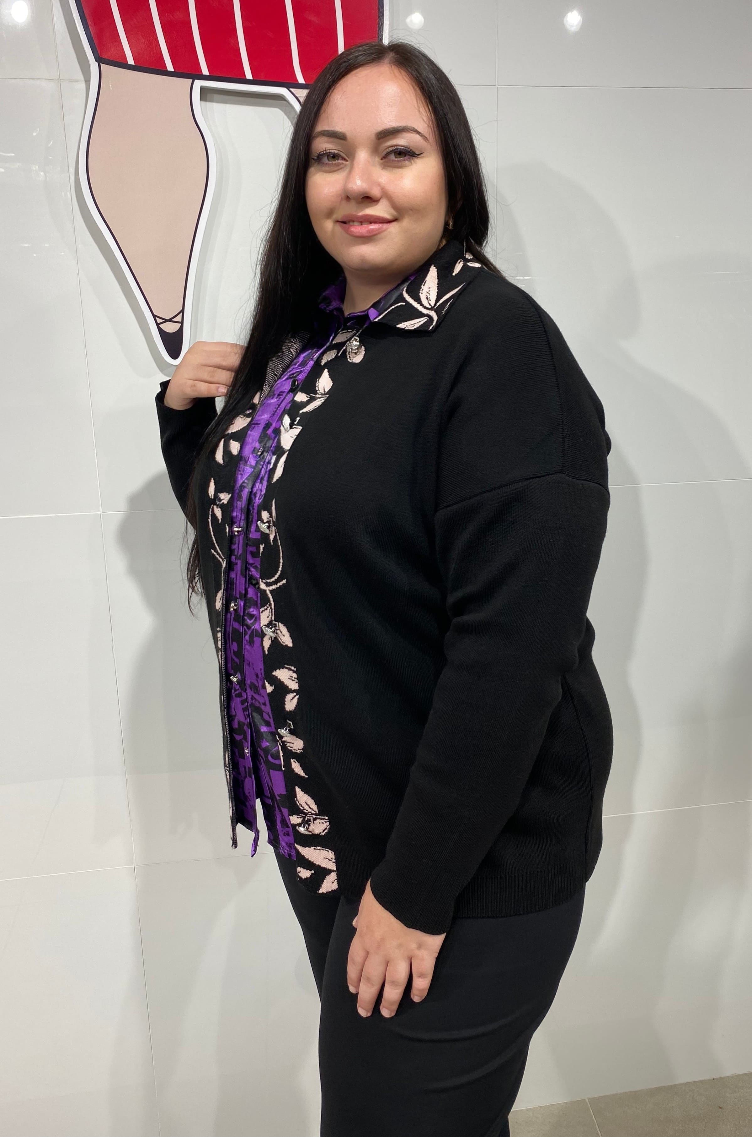 Пиджак с воротником и передней планкой в ​​растительном узоре супер батал