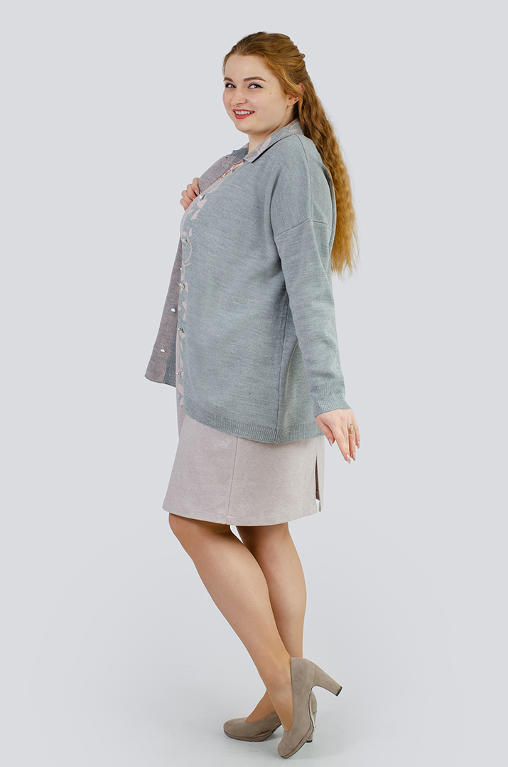 Пиджак с воротником и передней планкой в ​​растительном узоре супер батал