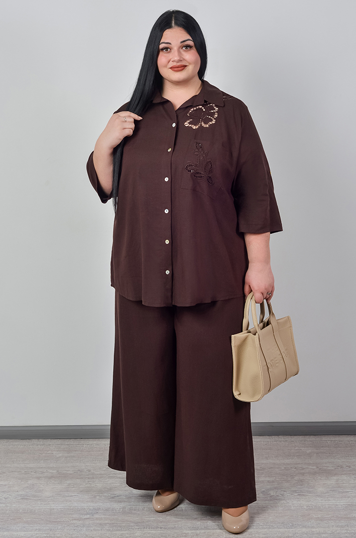 Костюм - брюки з декоративним вибитим орнаментом великих розмірів