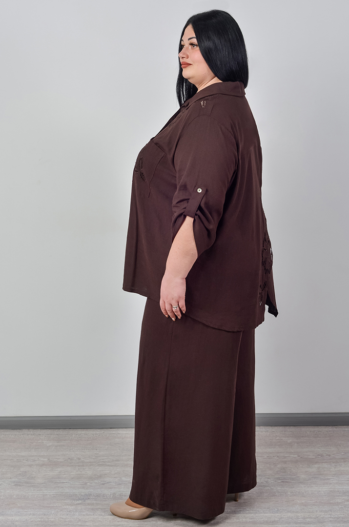 Костюм - брюки з декоративним вибитим орнаментом великих розмірів