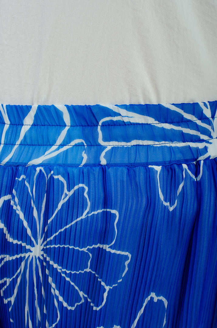 Брючний костюм із гофрованої тканини в принт великих розмірів