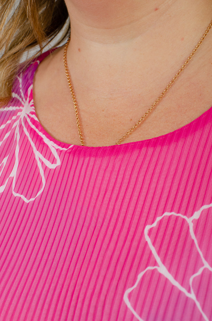 Брючний костюм із гофрованої тканини в принт великих розмірів