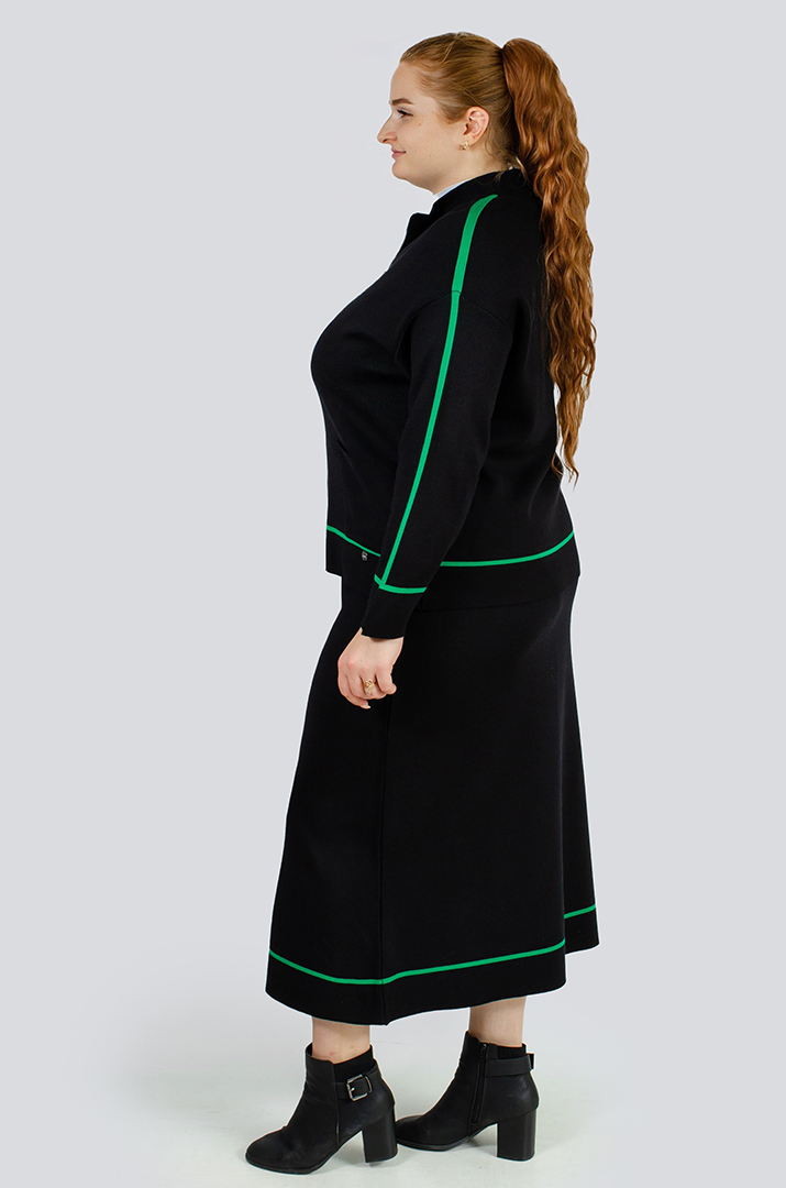 Костюм в'язаний мастерка+спідниця великих розмірів