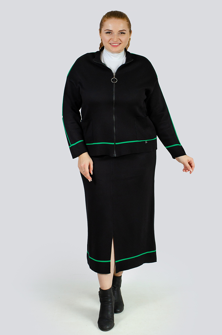 Костюм в'язаний мастерка+спідниця великих розмірів