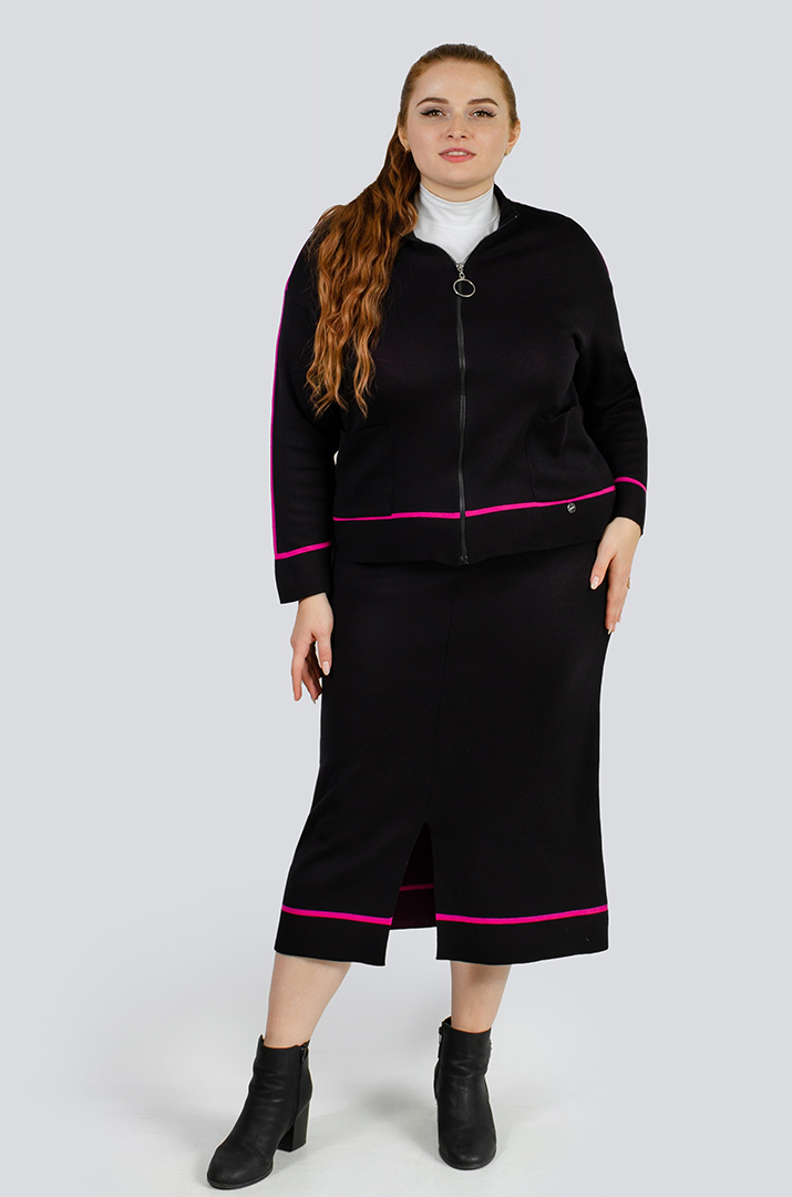 Костюм в'язаний мастерка+спідниця великих розмірів