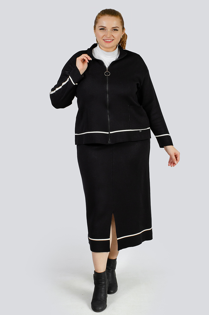 Костюм в'язаний мастерка+спідниця великих розмірів