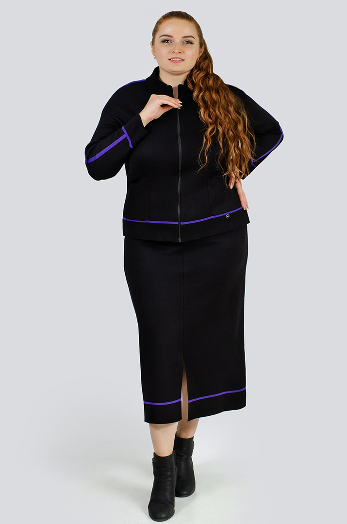 Костюм в'язаний мастерка+спідниця великих розмірів