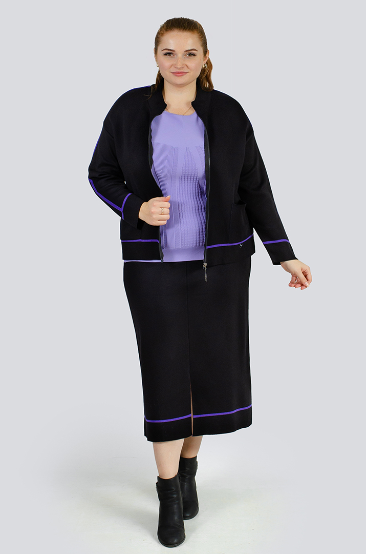 Костюм в'язаний мастерка+спідниця великих розмірів