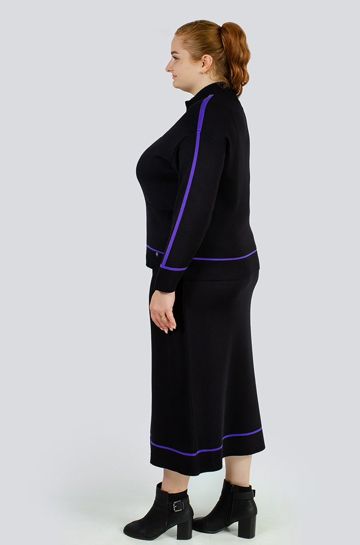 Костюм в'язаний мастерка+спідниця великих розмірів