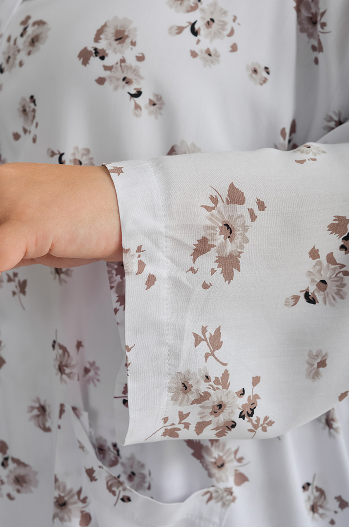 Костюм брючний в рослинний принт великих розмірів