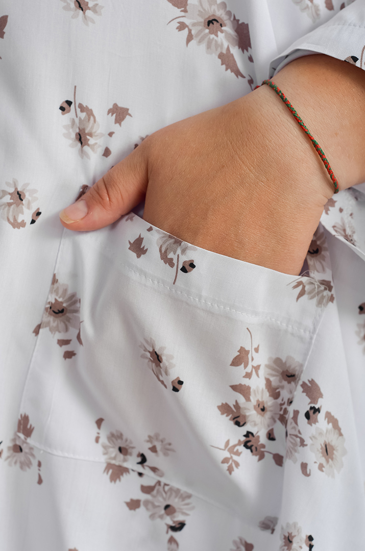 Костюм брючний в рослинний принт великих розмірів