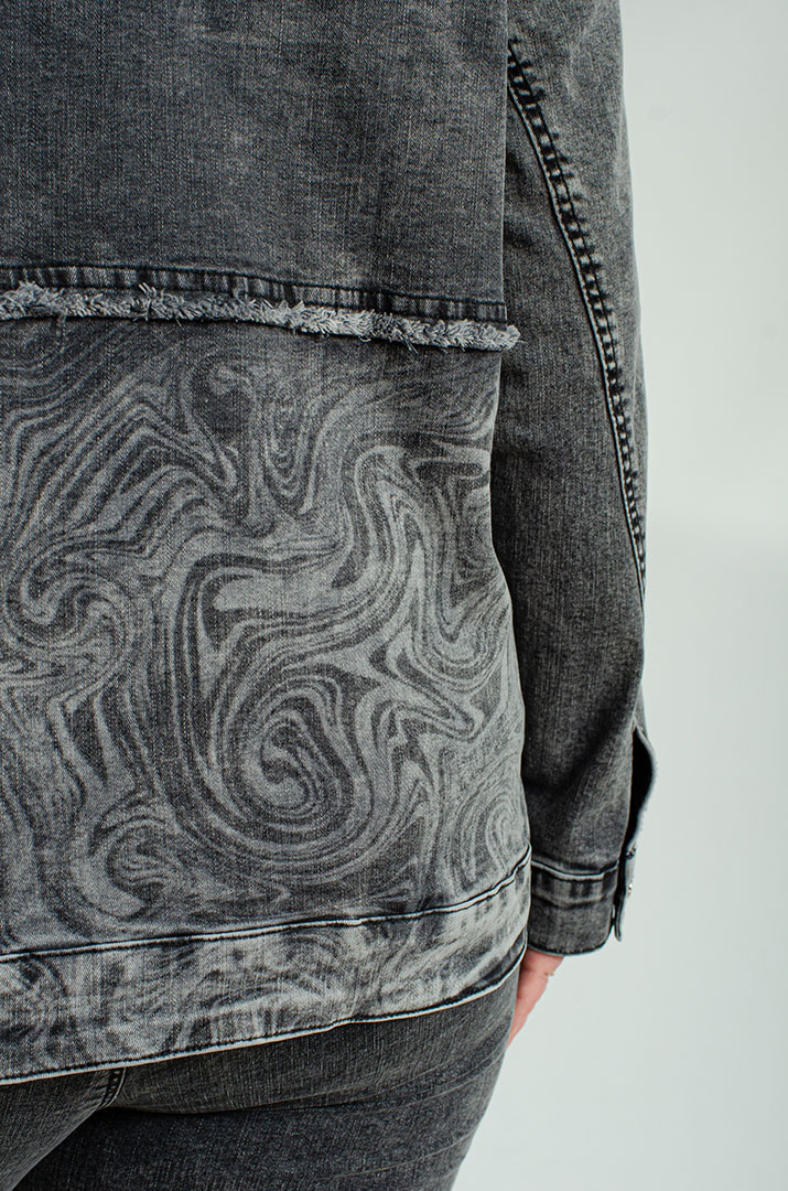 Джинсовий костюм з декором великих розмірів