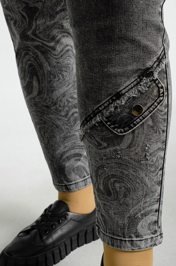 Джинсовий костюм з декором великих розмірів