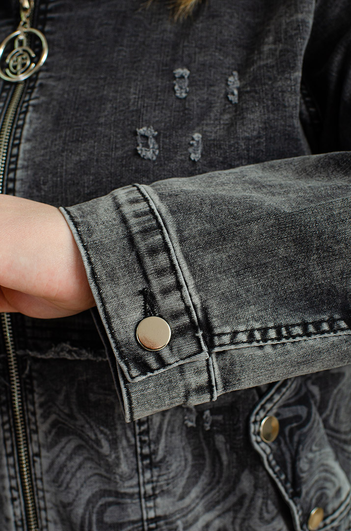 Джинсовий костюм з декором великих розмірів