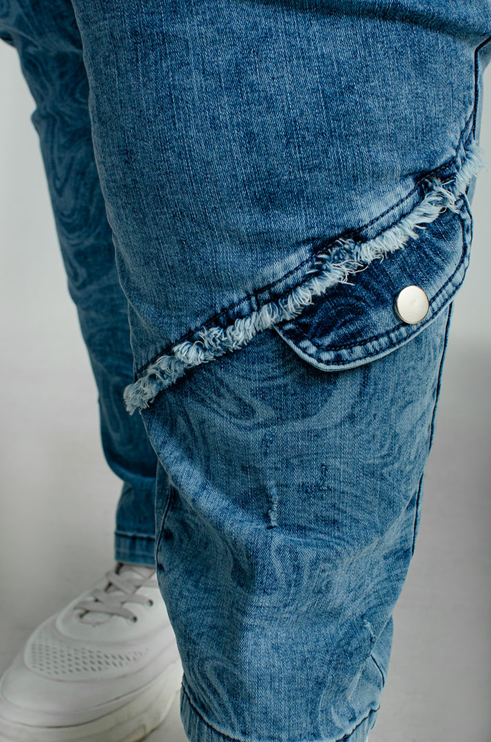 Джинсовий костюм з декором великих розмірів