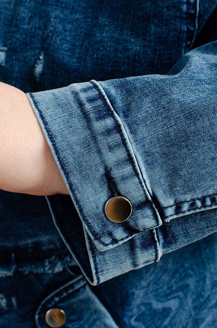 Джинсовий костюм з декором великих розмірів