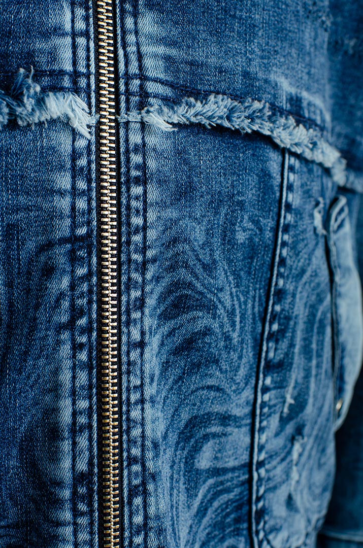 Джинсовий костюм з декором великих розмірів