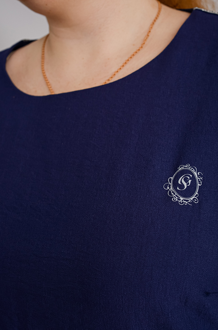 Костюм з брюками із жатки великих розмірів