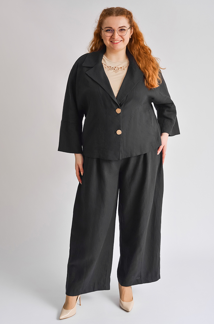 Костюм - брюки із льону вільного крою великих розмірів