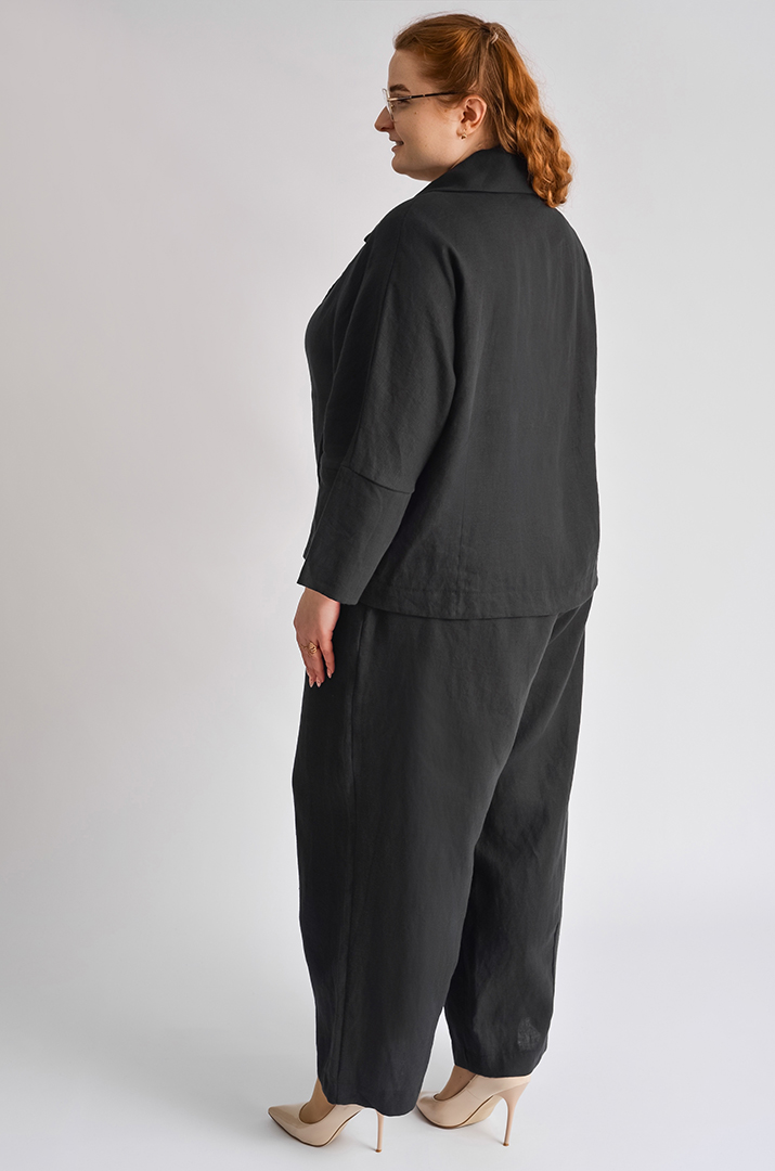 Костюм - брюки із льону вільного крою великих розмірів