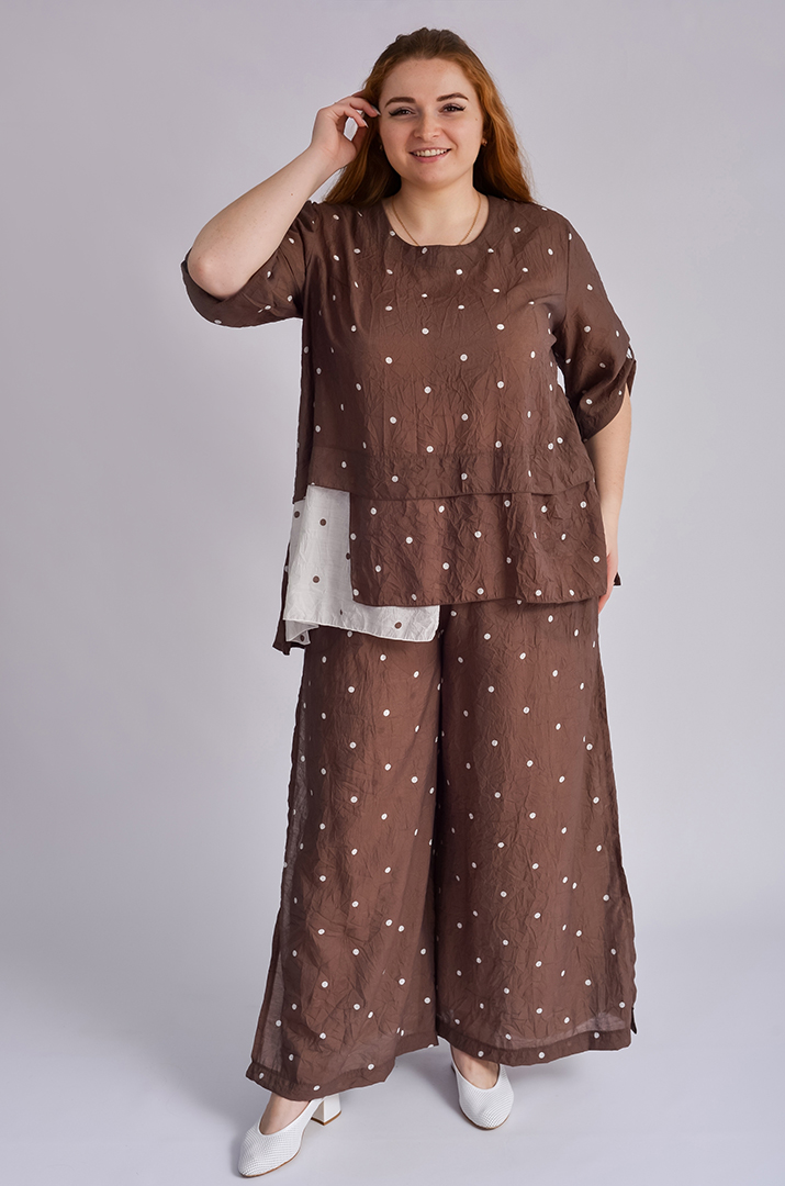 Костюм з брюками в горох великих розмірів